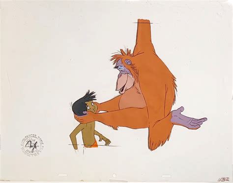 Original Walt Disney Production Animation Cel Of King Louie And Mowgli