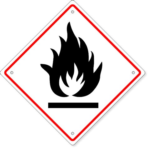 10 X 10 GHS Flammable Hazard Plastic Sign CustomSigns Com