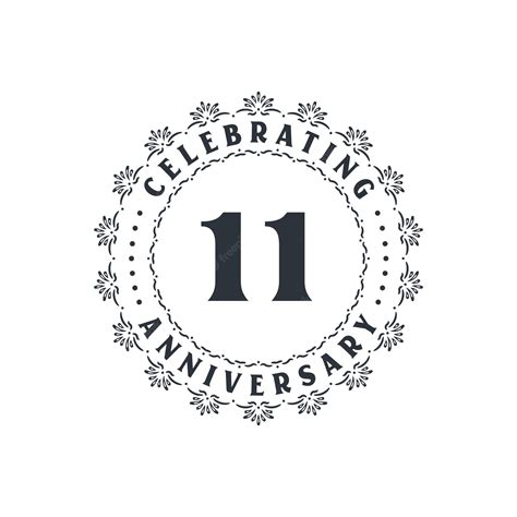 Premium Vector 11 Anniversary Celebration Greetings Card For 11 Years