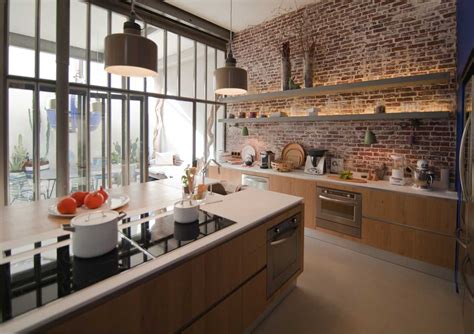 Cuisine de pro avec ilot central