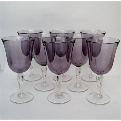American Purple Glass Stemware Set Of 8 Chairish