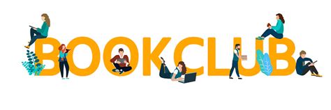 Vector Logo Concept Of A Book Club With People Reading Stock