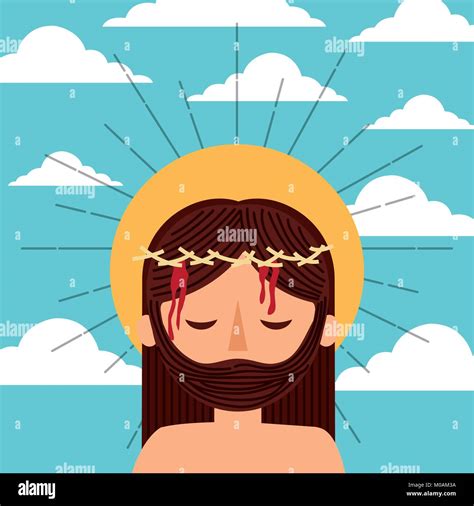 Christ With Eyes Open Stock Vector Images Alamy