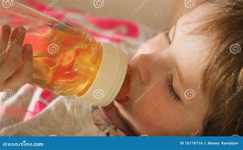 Baby Drinking Juice Form Bottle Stock Footage Video Of Drink