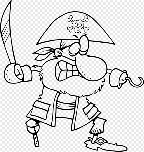 Pirater A Dibujo En Blanco Y Negro De Dibujos Animados Pirata Diverso