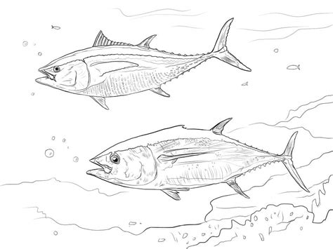 Yellowfin Tuna Coloring Page Tuna Drawing Marlin Fish Coloring The