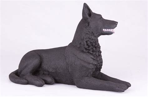 German Shepherd Black Dog Cremation Figurine