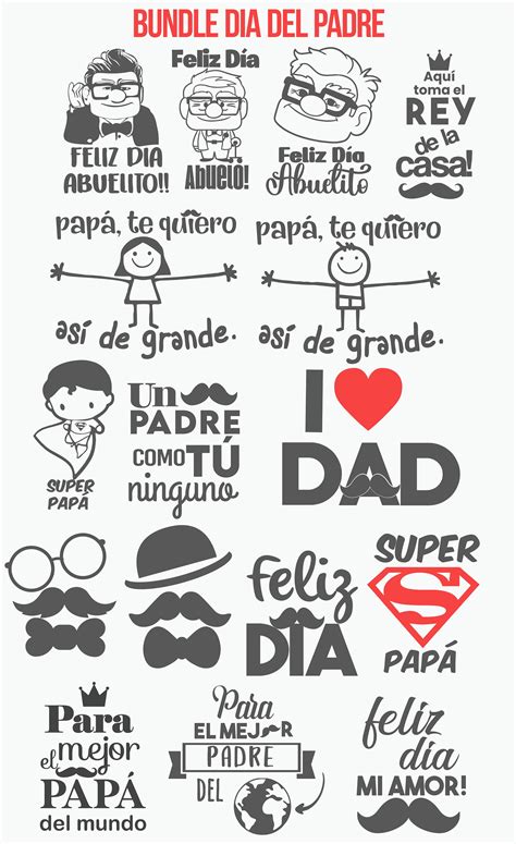 Bundle Fathers Day Dia Del Padre Svg Png Cameo Silhouette Dxf Etsy