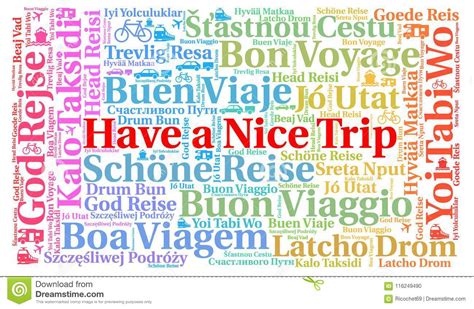 Have A Nice Trip Word Cloud In Different Languages Stock Illustration - Illustration of nice ...