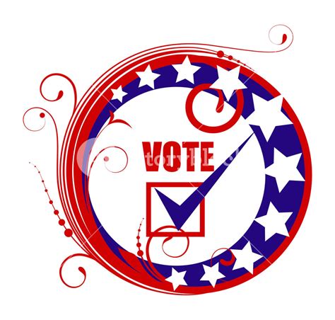 Circular Vote Banner Badge Frame Election Day Vector Illustration