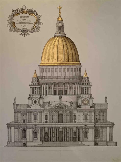 Marco Araldi St Pauls Cathedral Elevation Architecture Front View