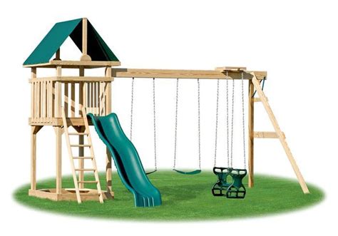Check Out The Details For These Amish Made Wood And Vinyl Clad Playsets