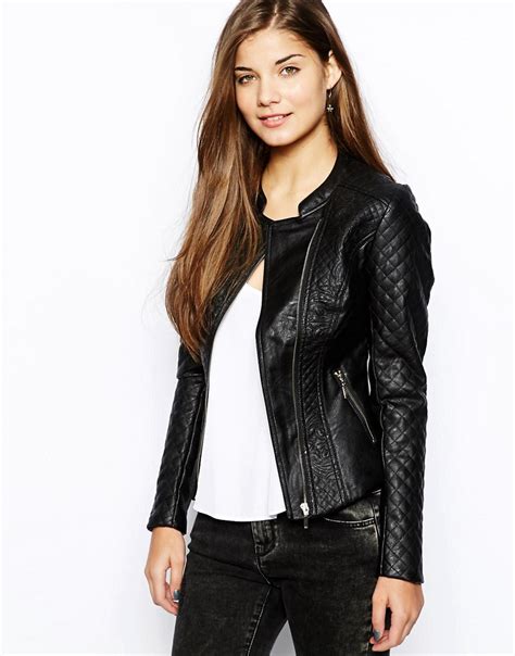 New Look New Look Floral Embroidered Leather Look Jacket At Asos