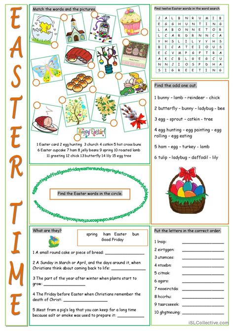 easter vocabulary exercises general… english esl worksheets pdf and doc