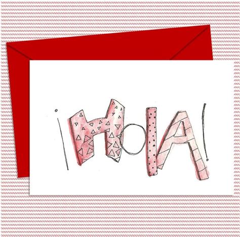 Items Similar To Red Hola Card Pdf Greeting Card Instant Download