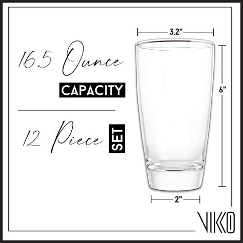Buy Vikko 16 4 Ounce Water Tumblers Large All Purpose Drinking Glasses Thick And Durable