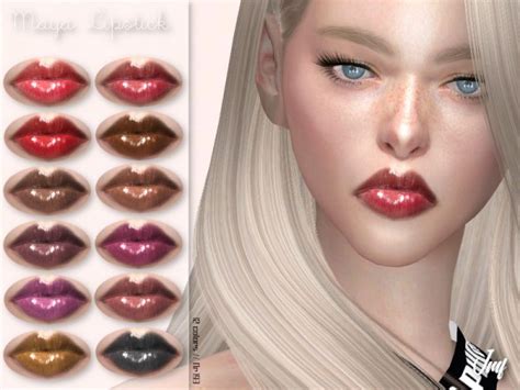 The Sims Resource Maya Lipstick N193 By Izziemcfire • Sims 4 Downloads