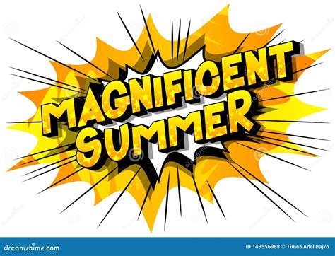 Magnificent Summer Comic Book Style Words Stock Vector