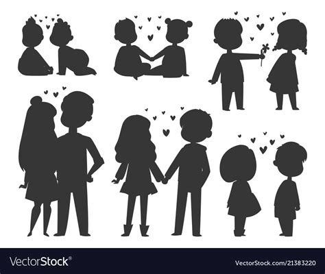 Couple In Love Characters Silhouette Royalty Free Vector