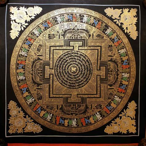 Mandala Wall Art Tibetan Om Mantra Handpainted Buddhist Painting