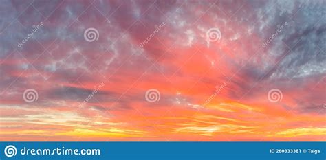 Sky Panoramia Panoramic View Of Sunset Sunrise Sundown Sky With