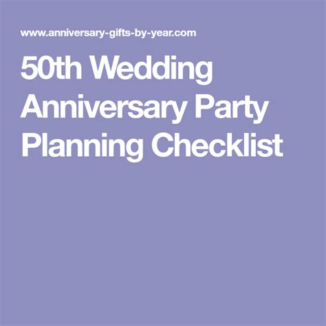 50th Wedding Anniversary Party Planning Checklist 50th Wedding