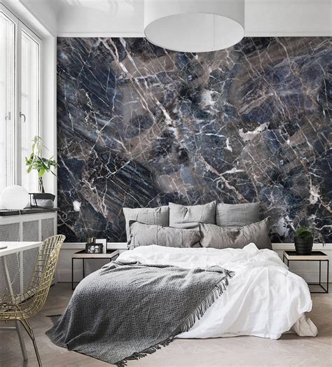 Navy Marble Wall Art Wallpaper Peel And Stick Simple