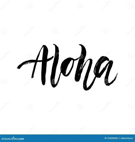 Aloha Lettering Stock Vector Illustration Of Symbol 154290497
