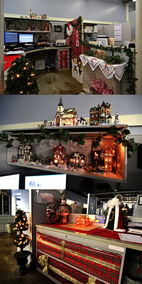 The cubicle follows a pink and silver theme. 167 best Cubicle Christmas/ Office Decorating Contest ...