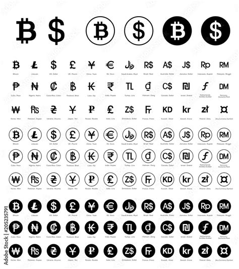 Vetor Do Stock Currency Crypto Currency All Types Of Money Symbols