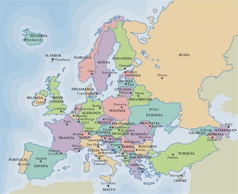 La Alacena De Las Ciencias Sociales Mapa Político De Europa Países Y