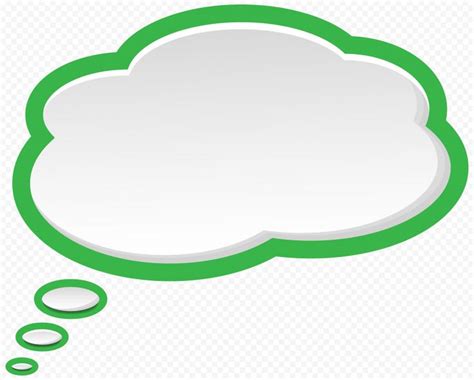 Cloud Thought Bubble Thinking Speech Green Border Thought Bubbles