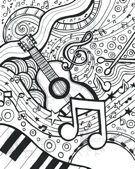 Musical Coloring Pages For Adults At Free Printable