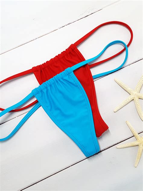 Adjustable Thong Micro Bikini Matte Lycra Beach Revolution Swimwear