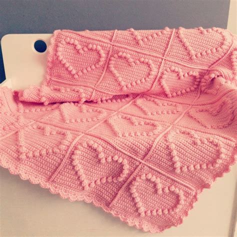 Bobble Heart Crochet Baby Blanket Pattern The Whoot Crochet Heart