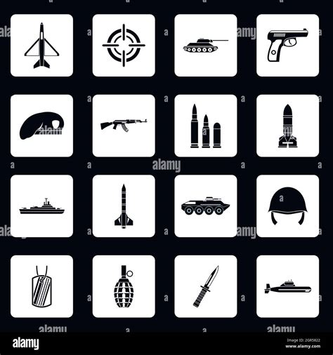War Icons Set Simple Style Stock Vector Image And Art Alamy