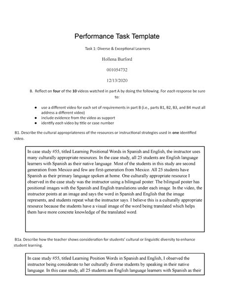 C847 848 Performance Task Template Performance Task Template Task 1
