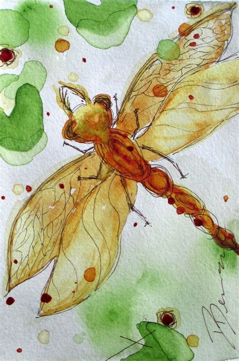 Dragonfly Watercolor Painting By Dawndermanart On Etsy