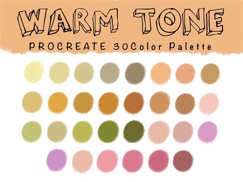 Warm Tone Procreate Color Palette Procreate Swatches For Procreate App Digital Color Palette