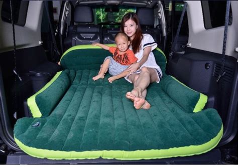 Suv Inflatable Mattress With Air Pump Travel Camping Moisture Proof Pad Car Back Seat Sleeping
