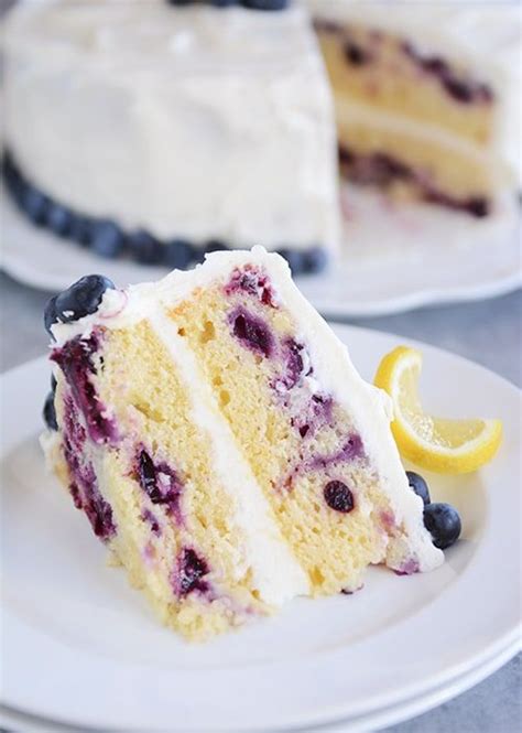 Lemon Blueberry Cake With Whipped Lemon Cream Frosting