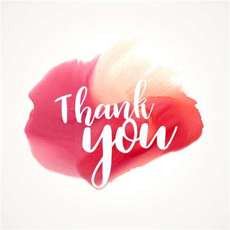 Thank You Lettering On Red Paint Or Watercolor Download Free Vector