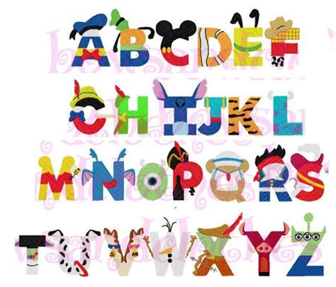 Disney Inspired Letters Font Embroidery Design Instant Etsy In 2020