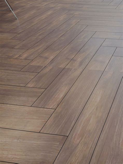 Herringbone Wood Effect Floor Tile Walnut Herringbone Flooring
