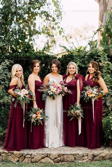 Long Burgundy Wedding Guest Dresses Bridesmaid Dresses 3010194