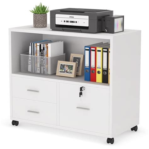 Tribesigns 3 Drawer File Cabinet With Lock Mobile Lateral Filing