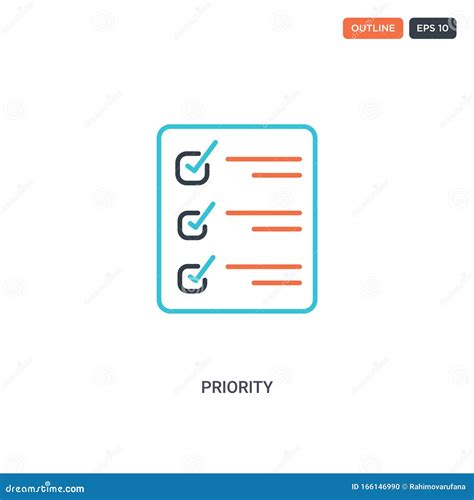 2 Color Priority Concept Line Vector Icon Isolated Two Colored