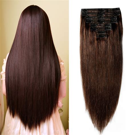 10 10 Inch Double Weft 100 Remy Human Hair Clip In Extensions Grade