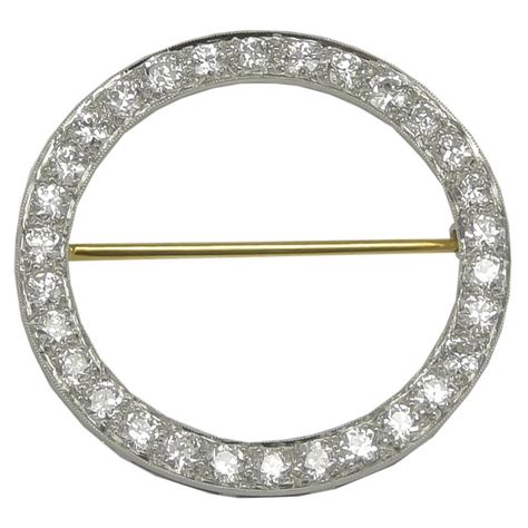 Tiffany And Co Antique Diamond Platinum Circle Pin At 1stdibs