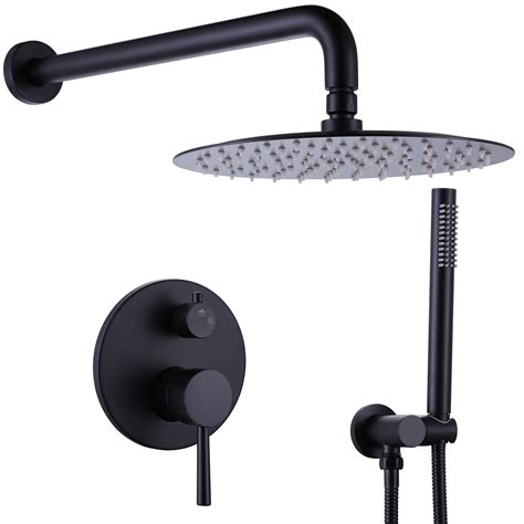 Buy Rbrohant Matte Black Rain Shower System Wall Ed Inches Round